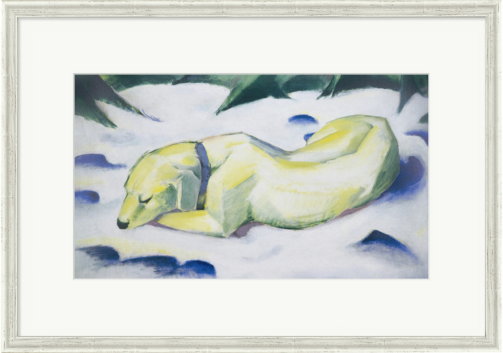 Picture "The White Dog" (1910/1911), framed by Franz Marc