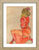 Tableau "Dame agenouillée en robe orange-rouge" (1910), encadré