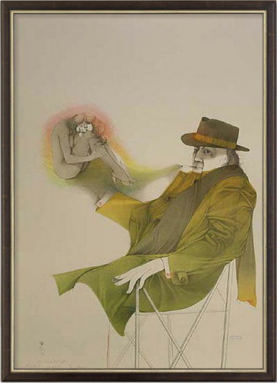 Bild "Il mago" (1983), gerahmt von Bruno Bruni