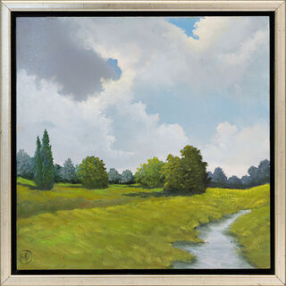 Obraz "In the Meadow Hollow" (2026) (Originál / Unikát), zarámováno