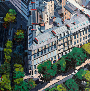 Beeld "Paris Avenues Matignon-Gabriel" (2019) (Origineel / Uniek stuk), op spieraam von Oliver Weiller
