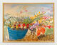 Tableau "Nature morte aux fleurs en plein air" (1917), version encadrée blanc et or de Max Slevogt