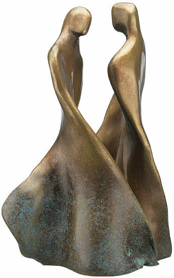 2-delige sculptuur "Dansend paar", brons von Maria-Luise Bodirsky
