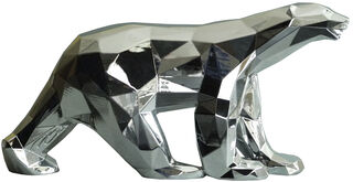 Scultura "Orso polare", fusione, aspetto metallico