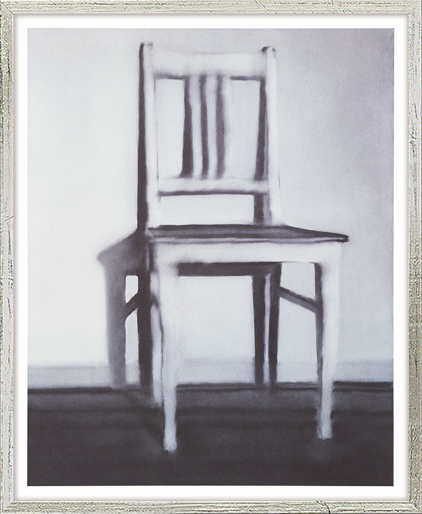 Cuadro "Silla de cocina" (1965), versión enmarcada en plateado de Gerhard Richter