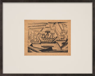 Picture "Cruising Sailing Ships, 2" (1919) by Lyonel Feininger