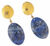 Clip-on earrings "Blue Rider" with central lapis lazuli