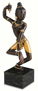 Sculpture "Dancing Dakini", cast metal partially gold-plated