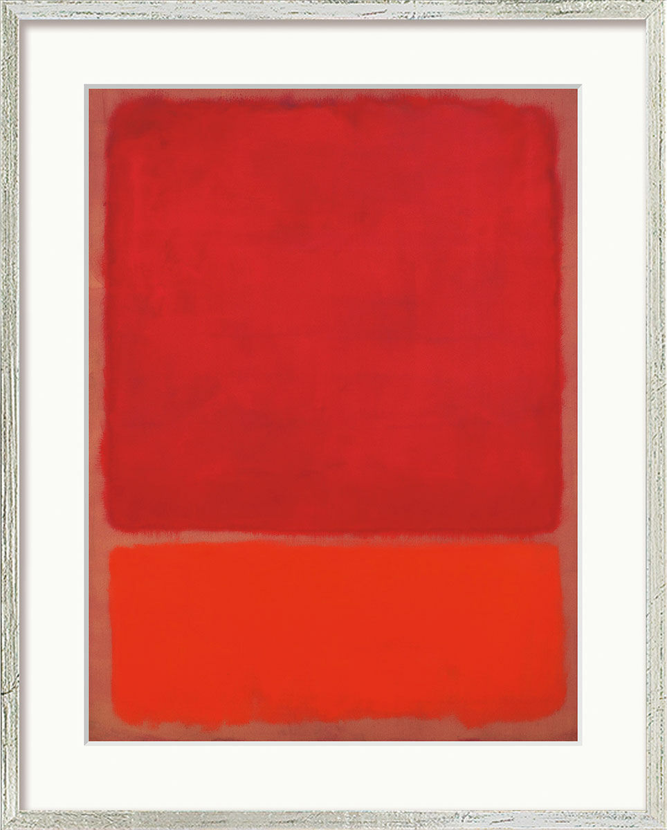 Bild "Untitled (Red, Orange)" (1968), Version silberfarben gerahmt von Mark Rothko