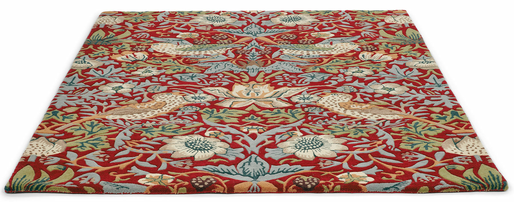 Carpet "Strawberry Thief Red" (140 x 200 cm) - after William Morris