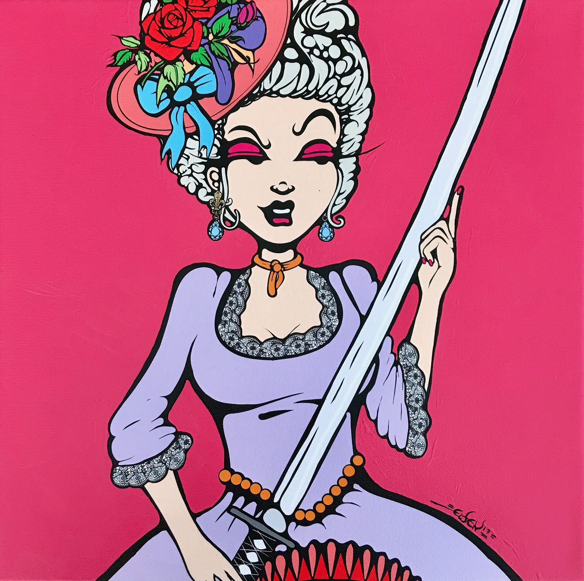Picture "Pink Marie-Antoinette" (2017) (Unique piece) by Ewen Gur
