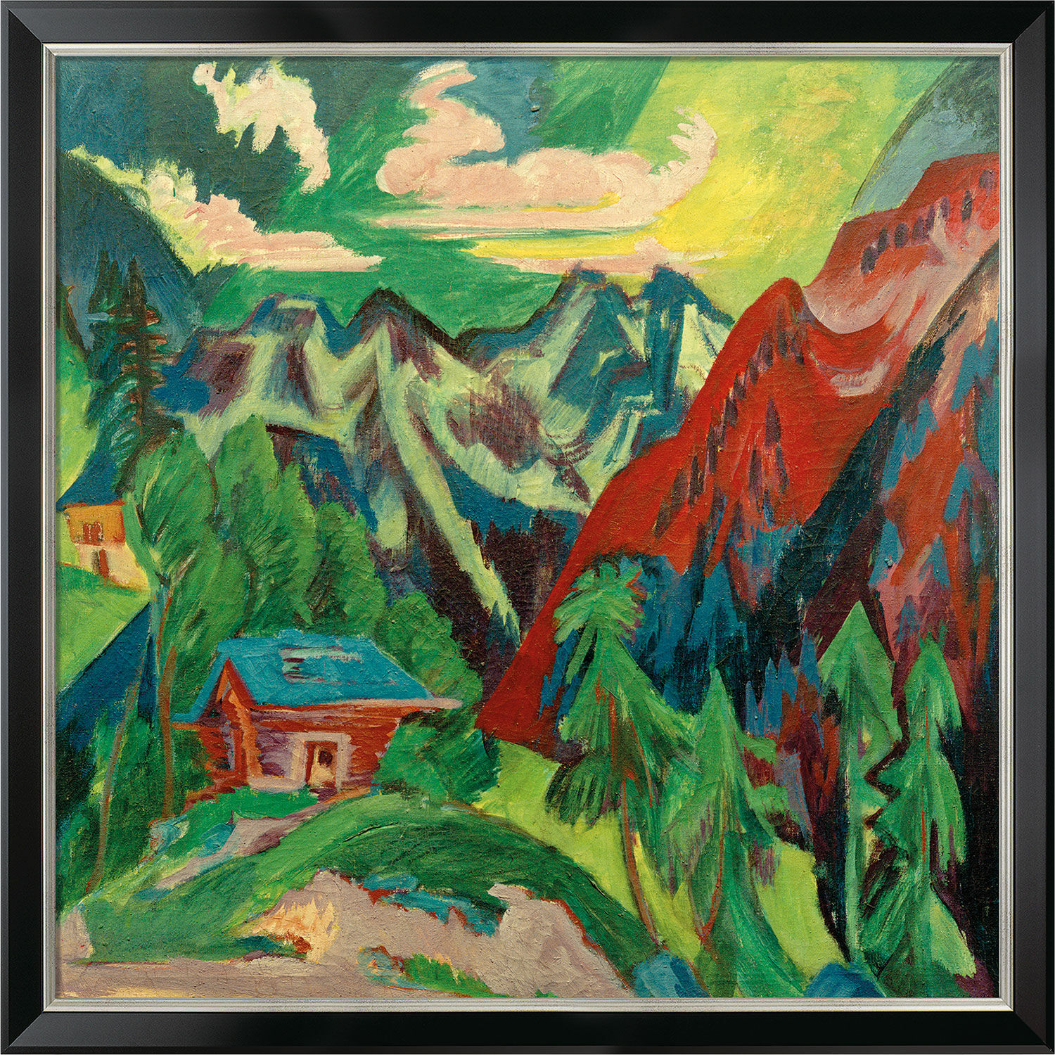Picture "The Mountains of Klosters" (1923), framed by Ernst Ludwig Kirchner