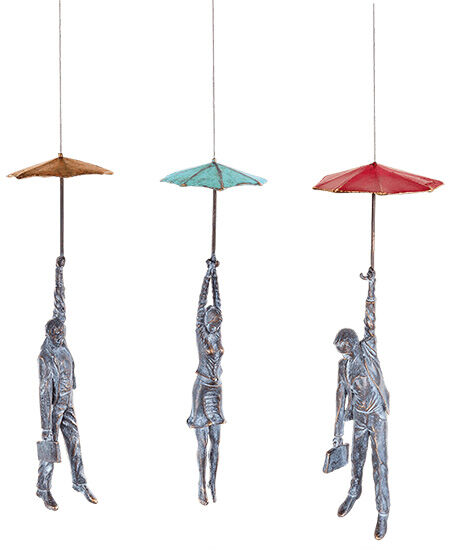 Sculptures / ceiling mobile "Unsafe Flight", bronze by Michal Trpák