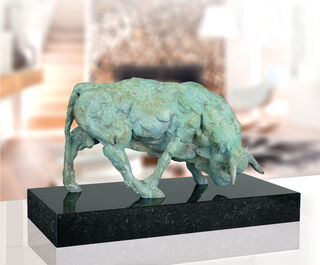 Skulptur "Sonnen säen", Bronze auf Stein von Martin Pottgiesser