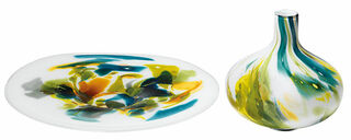 Set of "Monet" glass bowl and vase