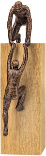 Skulptur "Gemeinschaft", Bronze auf Holz