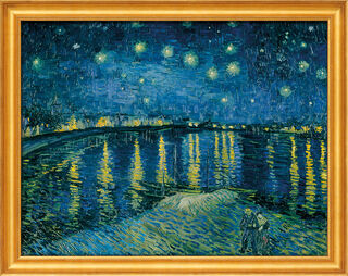 Bild "Sternennacht über der Rhône" (1888), gerahmt