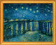 Billede "Stjernenat over Rhône" (1888), indrammet af Vincent van Gogh