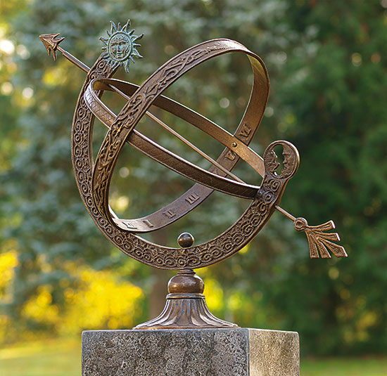 Cadran solaire "Soleil et Lune", bronze