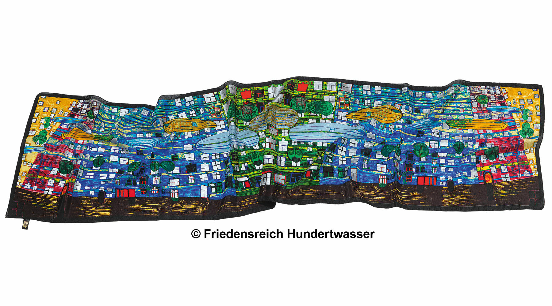 (777) Sjaal "Lied van de walvissen" von Friedensreich Hundertwasser