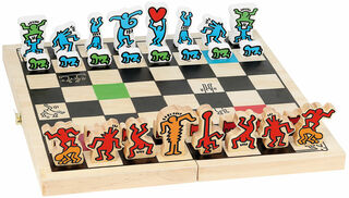 Jeu d'échecs "Keith Haring", version colorée