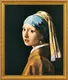 Bild "Flicka med pärlörhänge" (1665), inramad av Jan Vermeer van Delft