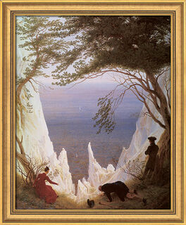 Picture "Chalk Cliffs on Rügen" (1818), framed by Caspar David Friedrich