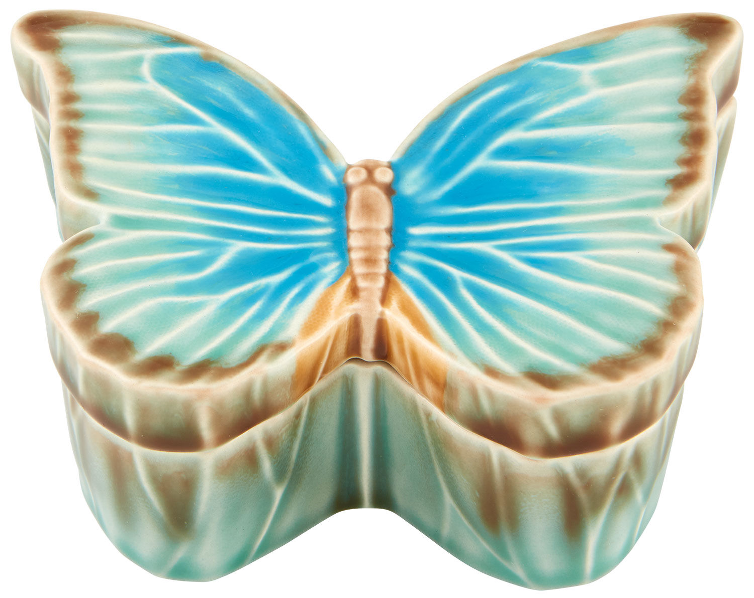 Boîte en céramique "Papillons nuageux" - Design Claudia Schiffer de Bordallo Pinheiro
