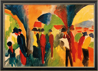 Picture "Under the Arbours of Thun" (1913), framed by August Macke