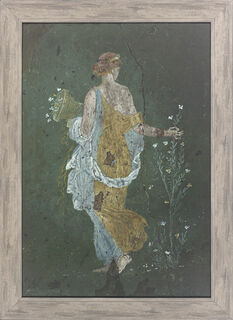 Fresco, Roman Painting from Pompeii "Flower Picking Girl", framed