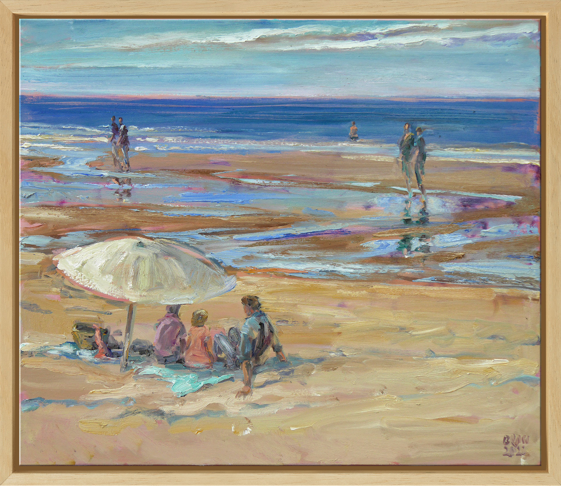 Billede "On the Beach" (2022) (Original / unika), indrammet af Sibylle Bross