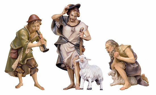 Nativity figures "Three Shepherds", hand-painted
