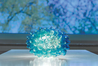 Kamerobject / Lamp "Blauwe Druiven" van gerecycled glas