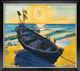Picture "Boat at Sunset" (1949), black and silver-coloured framed version by Max Pechstein