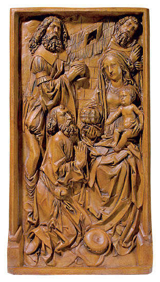 Relief "Anbetung der Könige", Kunstguss von Tilman Riemenschneider