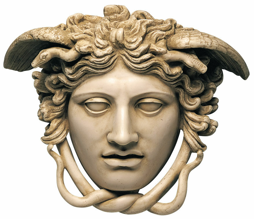 Relief "Head of Medusa" (original size), artificial marble by Phidias