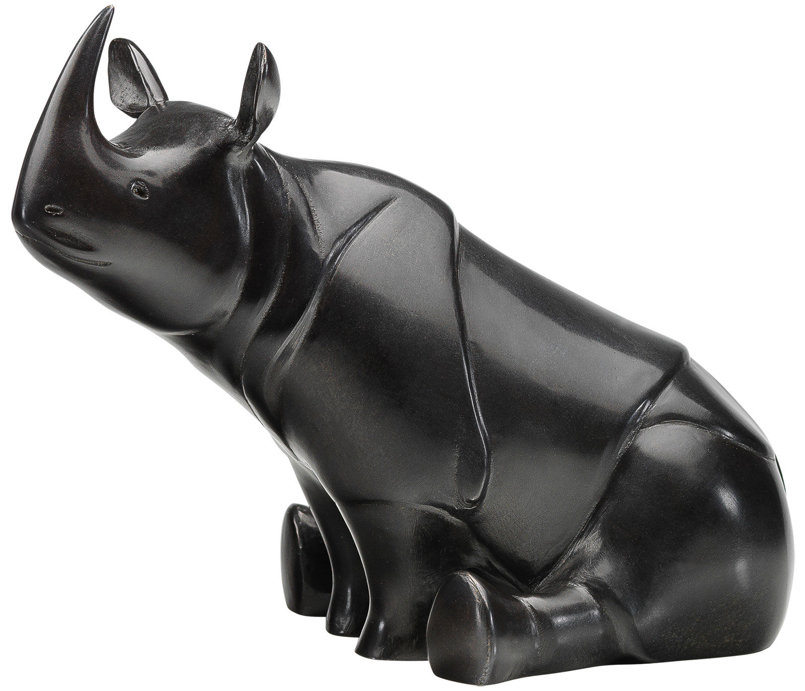 Skulptur "Nashorn", Bronze grau/schwarz von Evert den Hartog
