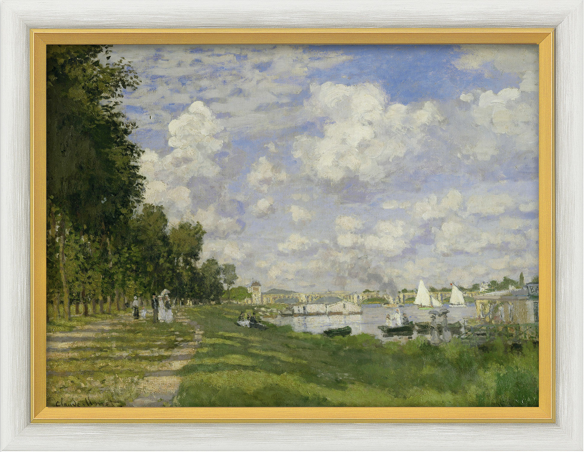 Bild "Le Bassin d'Argenteuil" (um 1872), gerahmt von Claude Monet