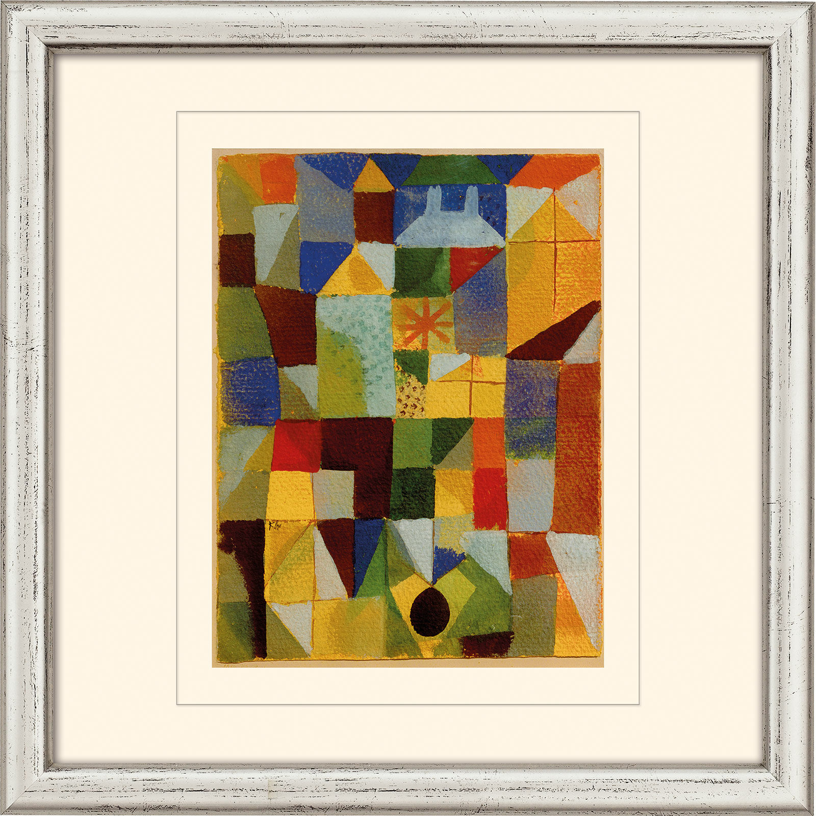 Picture " Urban Composition w. Yellow Windows" (1919), framed by Paul Klee