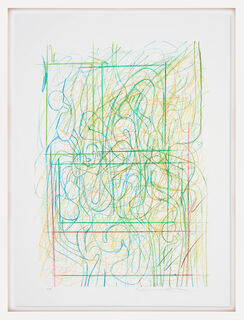Picture "Drawing Edition Motif 4 (Green-Yellow)" (2015) by Hermann Nitsch