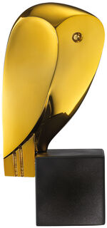 Skulptur "Vogel der Nacht", Version in Kunstguss Metallic-Gold