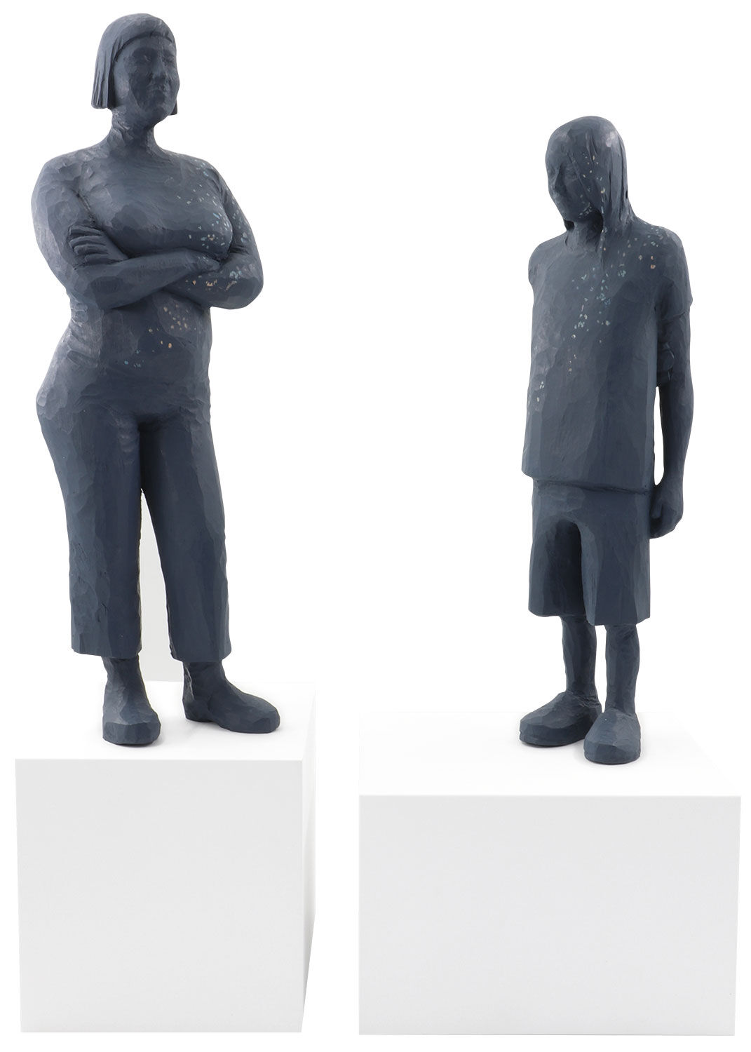 Ensemble de 2 sculptures en bois avec socle pour fixation murale "Body#309.3/4 et Body#310.4/4" (2022) de Johanna Schelle
