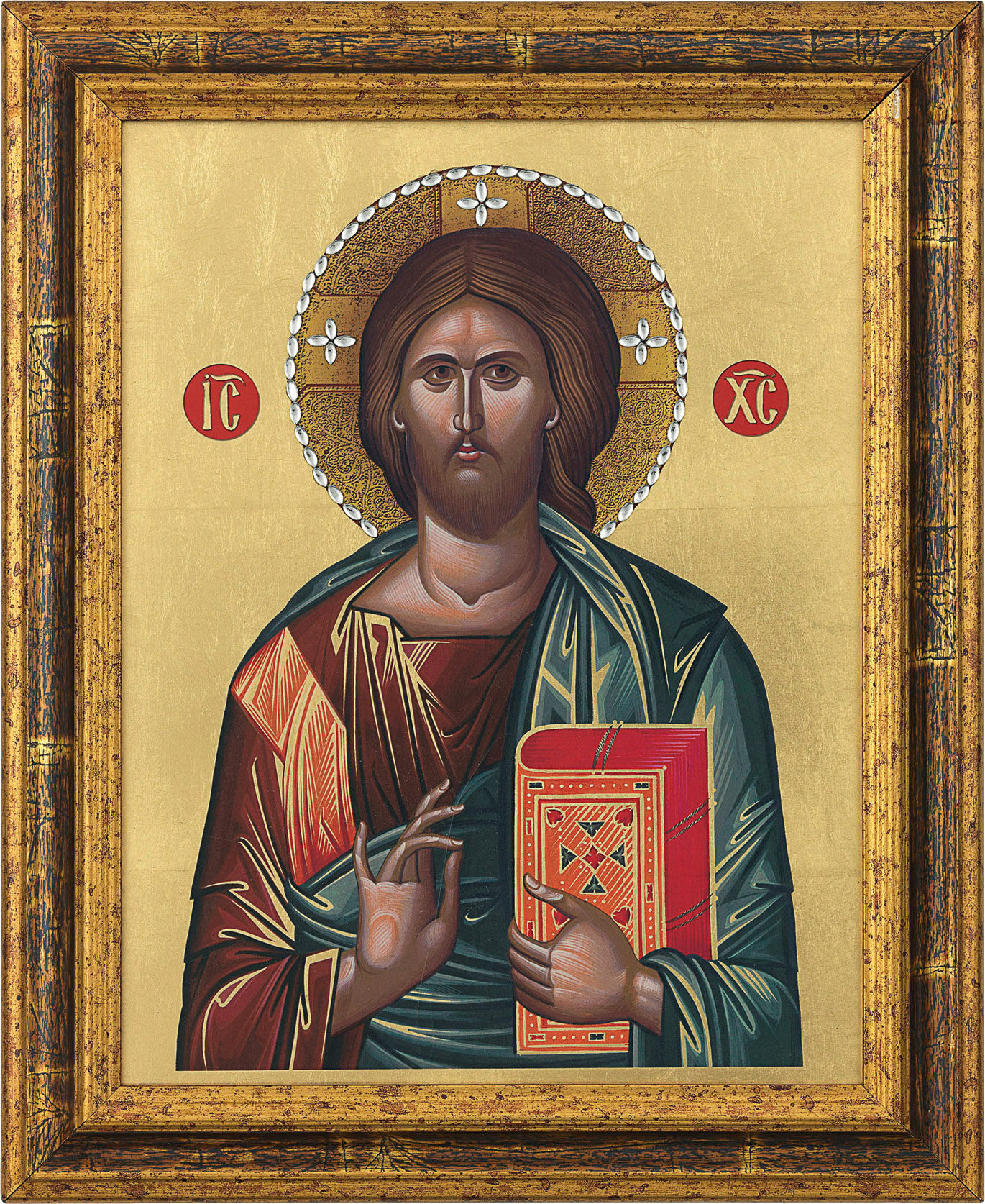 Ikon "Kristus Pantokrator", indrammet