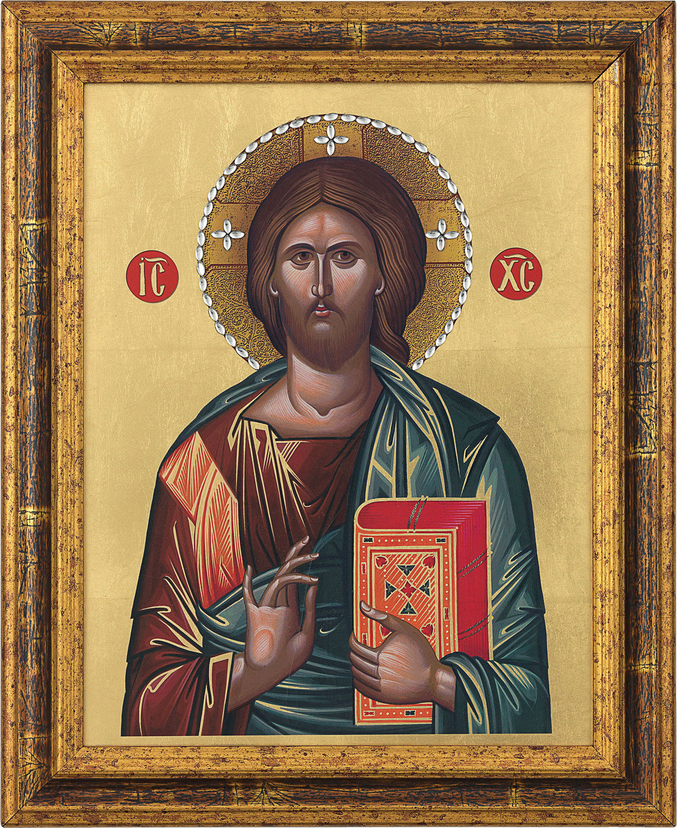 Bildikone "Christus Pantokrator", gerahmt