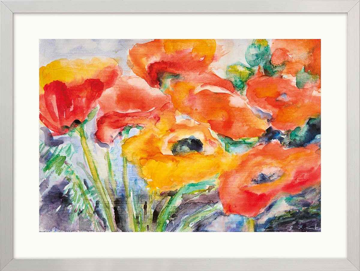 Bild "Red Poppies" (2022) (Original / Unikt verk), inramad av Christine Kremkau