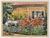 Bild "Blumenstauden am Gärtnerhäuschen nach Norden" (1928), Version weiß-goldfarben gerahmt