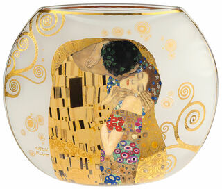 Glass vase "The Kiss" with gold decoration by Gustav Klimt