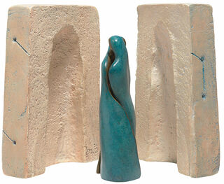 Skulpturengruppe "Beziehungskiste", Bronze und Steinguss