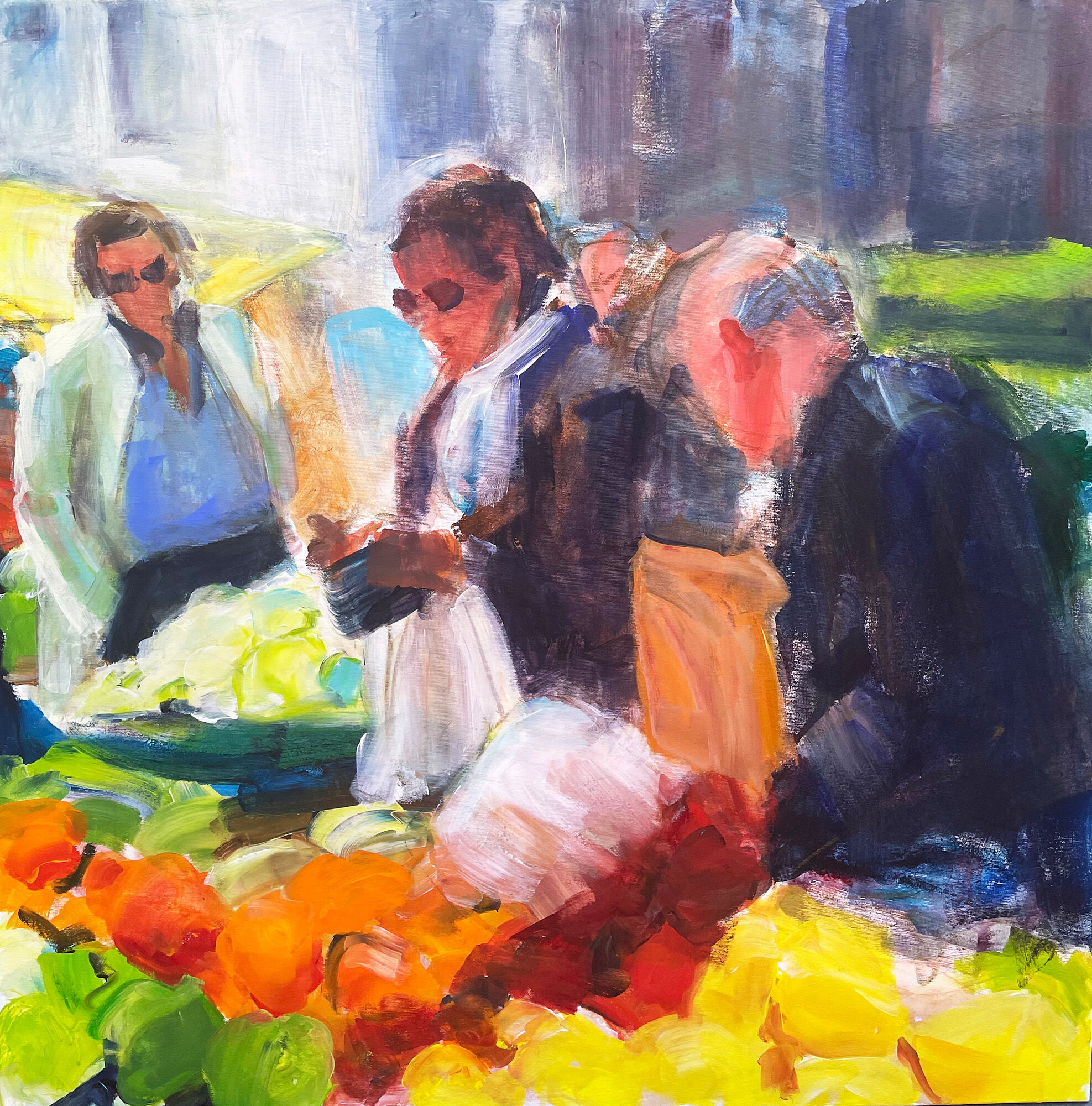 Cuadro "Cuadro del mercado" (2022) (Pieza única) de Roswitha Schumacher-Kuckelkorn