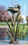 Tuinbeeld "Spreeuw op rietplant", brons